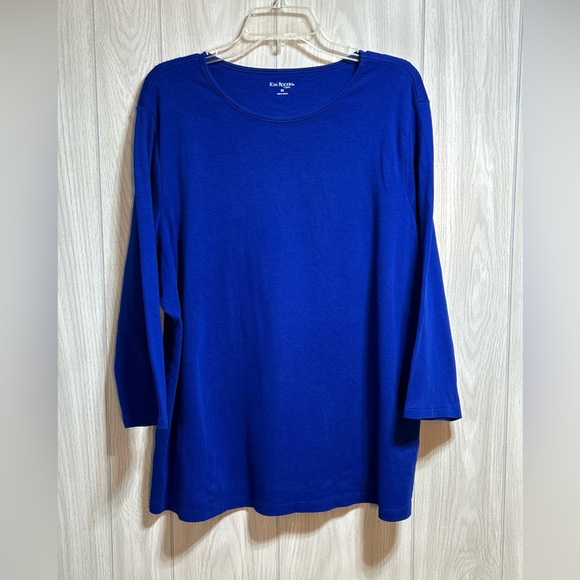 Kim Rogers Curvy 3/4 Sleeve Blue Shirt Size 2X - Picture 1 of 7